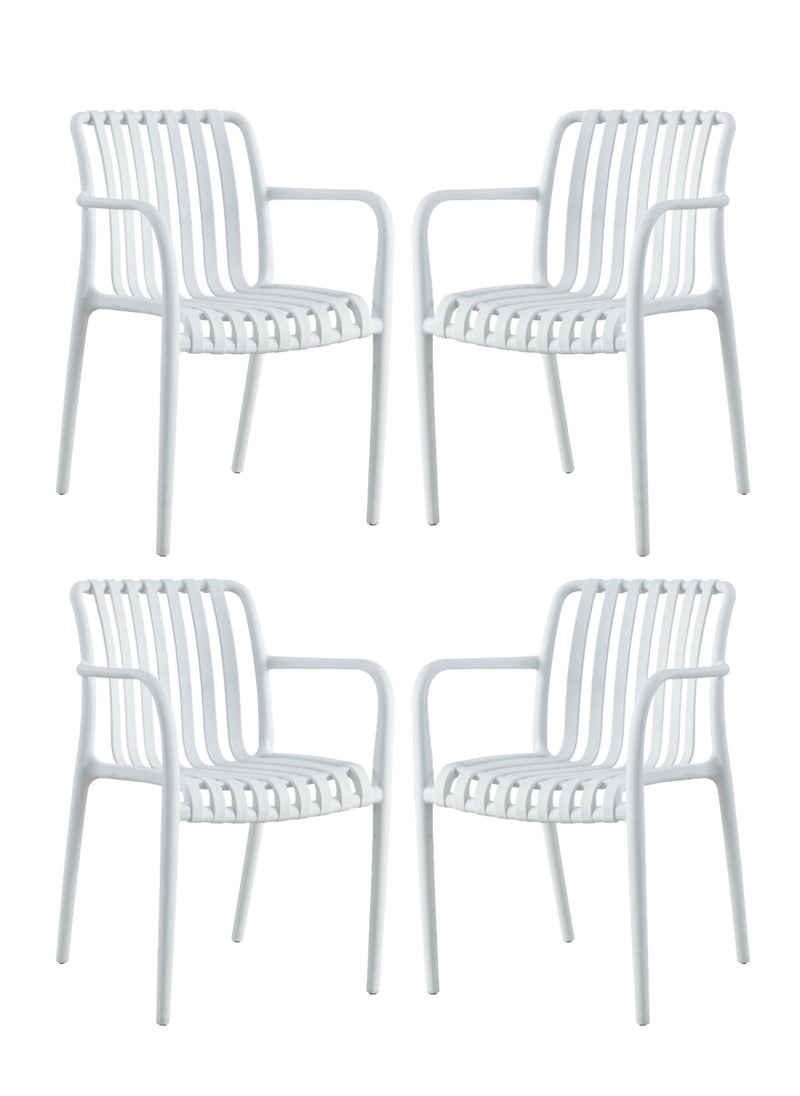 Living - Set of 4 piece Stackable outdoor modern hotel plastic restaurant dining chair chairs for events coffee shop - Image 1