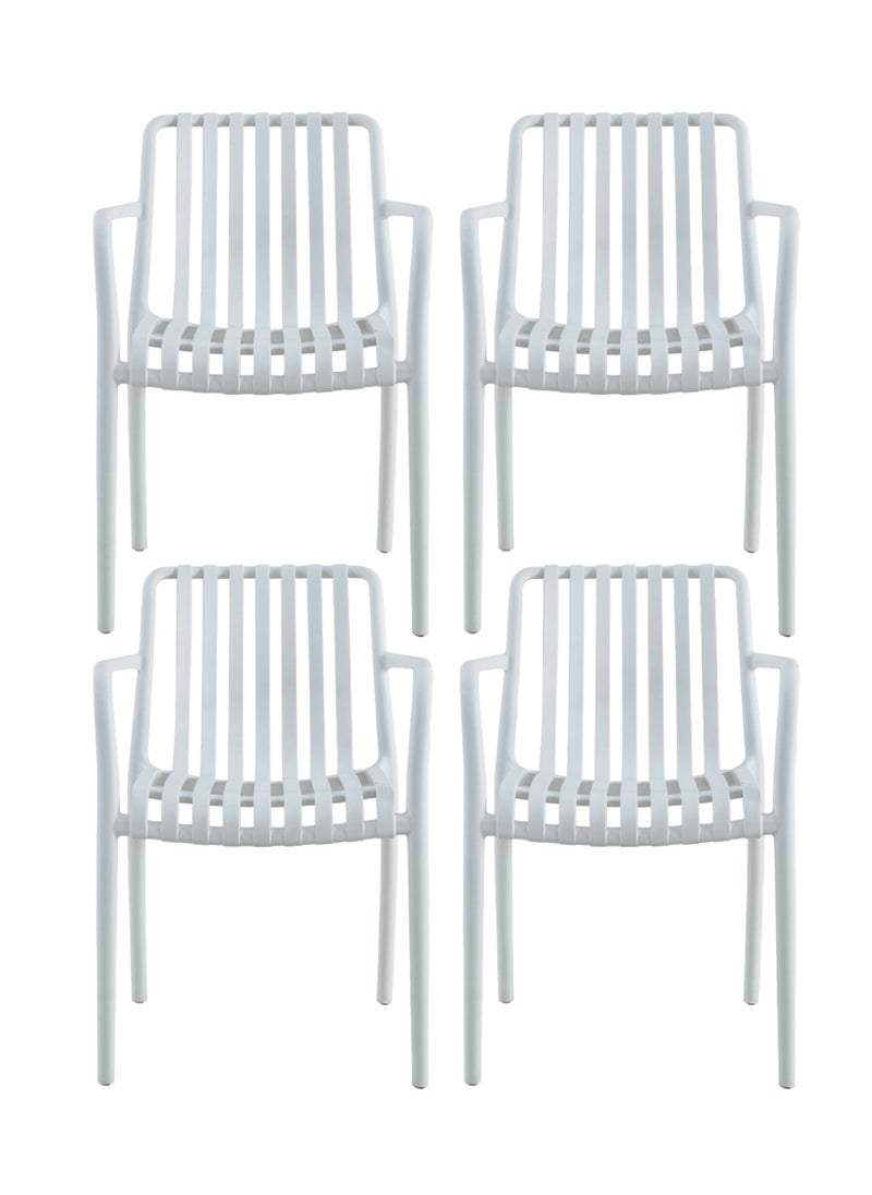 Living - Set of 4 piece Stackable outdoor modern hotel plastic restaurant dining chair chairs for events coffee shop - Image 1
