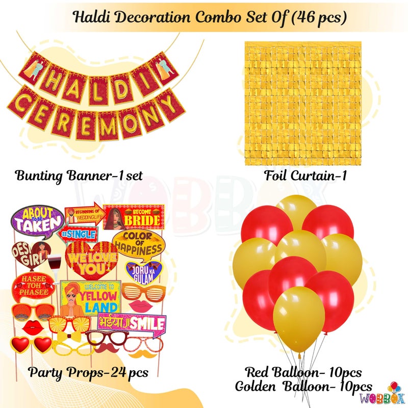 Wobbox Haldi Ceremony Decorations Items, Haldi Decoration Items, Haldi Mehandi Decoration Items, Haldi,Wedding,Mehandi Paper Decoration Items -FP3835 - Image 2