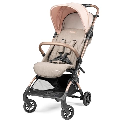 Peg Perego Volo, Ultra Lightweight Carry On Compliant Travel Stroller, Adjustable Features & Reclining Seat - Designed for Everyday Comfort from Newborn to 50lbs, Mon Amour (Beige & Pink) - Image 5