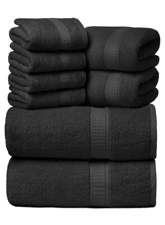Ariv Towels Pack of 8, Premium 100% Cotton Towel Set (2 Bath Towels + 2 Hand Towels + 4 Washcloths), Large, Super Soft, Quick Dry, Highly Absorbent for Home, Bathroom, Gym, Hotel & Spa - Grey - Image 1
