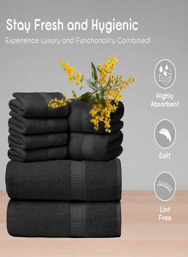 Ariv Towels Pack of 8, Premium 100% Cotton Towel Set (2 Bath Towels + 2 Hand Towels + 4 Washcloths), Large, Super Soft, Quick Dry, Highly Absorbent for Home, Bathroom, Gym, Hotel & Spa - Grey - Image 2
