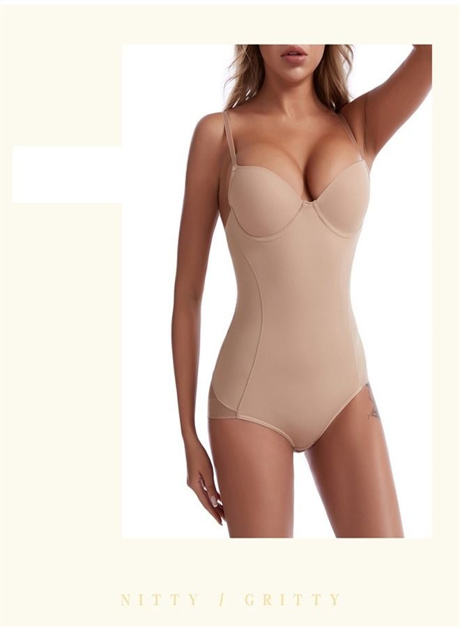 Loquat Body Shaping Waist And Hip Lifting Jumpsuit Beige 