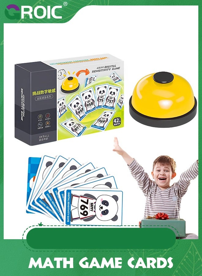 GROIC Math Game Cards - Digital Sensitivity Games for Kids, Speed Training Game, Educational Card Learning Toy  Early Education Logical Thinking Brain with Bell, 42 - Image 1