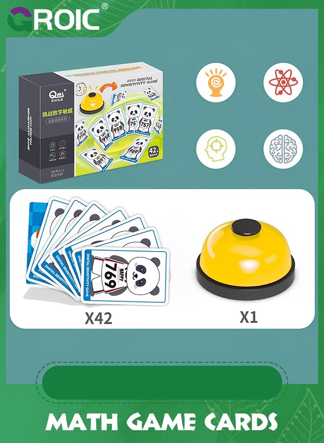 GROIC Math Game Cards - Digital Sensitivity Games for Kids, Speed Training Game, Educational Card Learning Toy  Early Education Logical Thinking Brain with Bell, 42 - Image 2