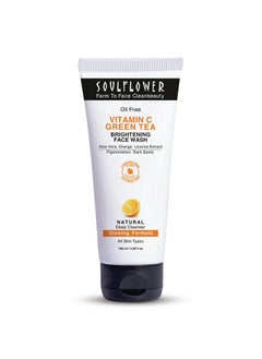 Vitamin C Face Wash For Glowing Skin, Deep Cleansing, Face Cleanser With Green Tea, Aloe Vera, Orange & Licorice Extract| Men & Women| 100Ml