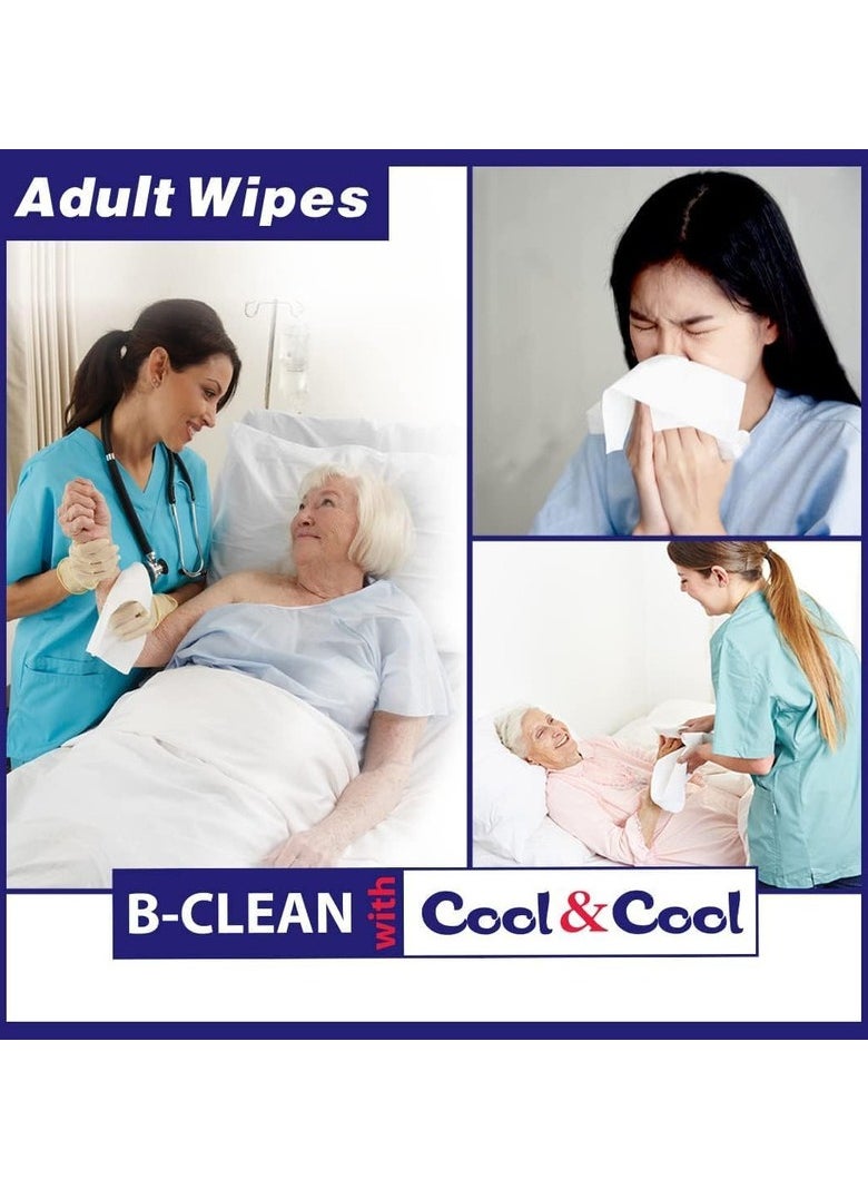 Cool & Cool Extra Large Size Adult Cleaning Wipes 4 x 72 Wipes  - Image 3