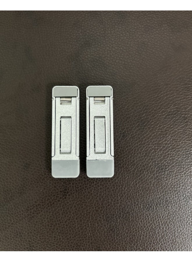 Invisible Computer Back Sticker Laptop Stand Aluminum Alloy Mini Desktop Heightening Convenient Foldableing Keyboard Bracket-Color:Three-speed Pair (silver)  - Image 1