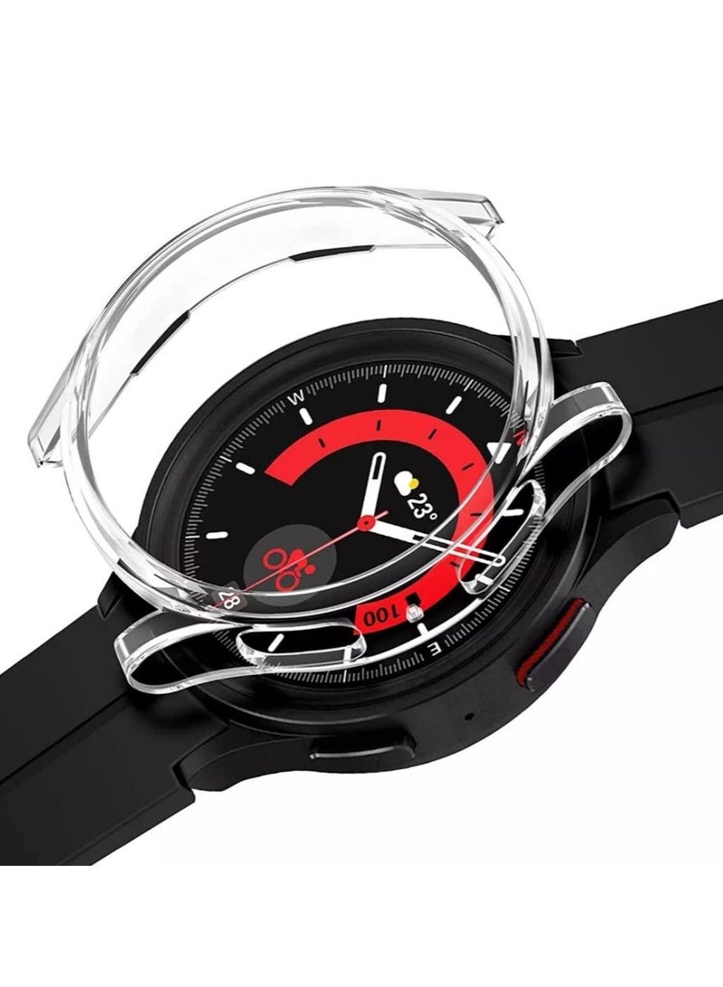 Case Protector Compatible with Samsung Galaxy Watch 5 Pro 45 mm Plastic Half Case Frame - Image 2