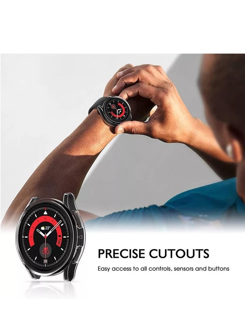 Case Protector Compatible with Samsung Galaxy Watch 5 Pro 45 mm Plastic Half Case Frame - Image 5