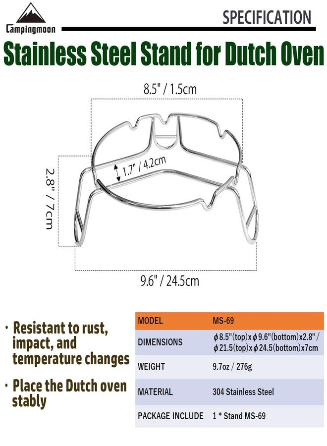 camping moon CAMPINGMOON Camping Campfire Trivet Cooking Stand Open Fire Tripod MS-69 Stainless Steel - Image 2