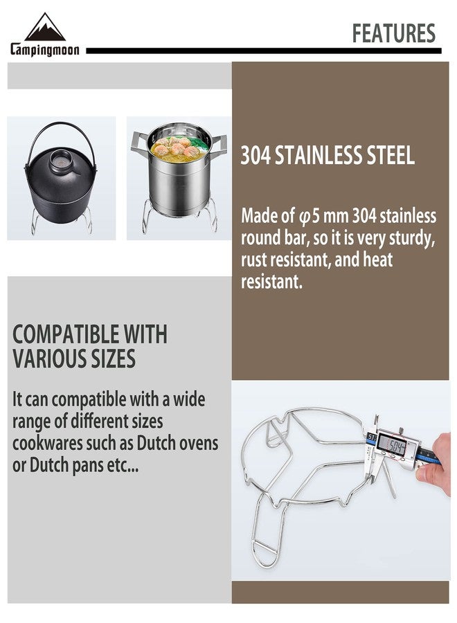 camping moon CAMPINGMOON Camping Campfire Trivet Cooking Stand Open Fire Tripod MS-69 Stainless Steel - Image 3