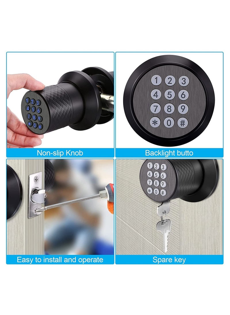 Generic - Door Knob with Keypad,Digital Door Lock for Keyless Entry,Electronic Door Lock with Spare Keys,Auto Lock, Anti-Slip Handle, Easy to Install. - Image 1