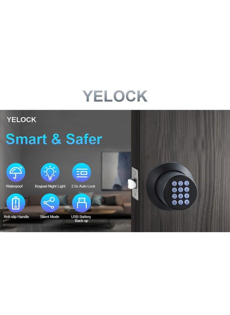 Generic - Door Knob with Keypad,Digital Door Lock for Keyless Entry,Electronic Door Lock with Spare Keys,Auto Lock, Anti-Slip Handle, Easy to Install. - Image 1