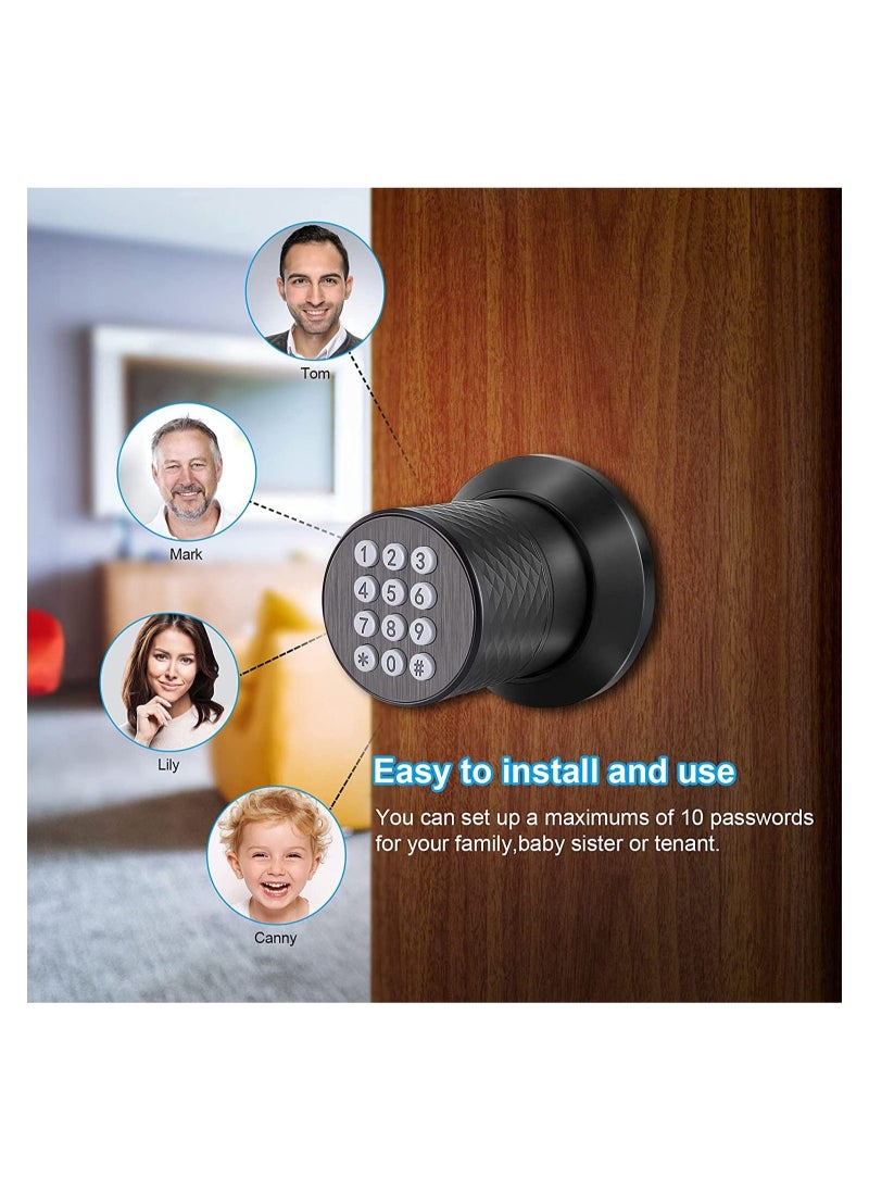 Generic - Door Knob with Keypad,Digital Door Lock for Keyless Entry,Electronic Door Lock with Spare Keys,Auto Lock, Anti-Slip Handle, Easy to Install. - Image 1