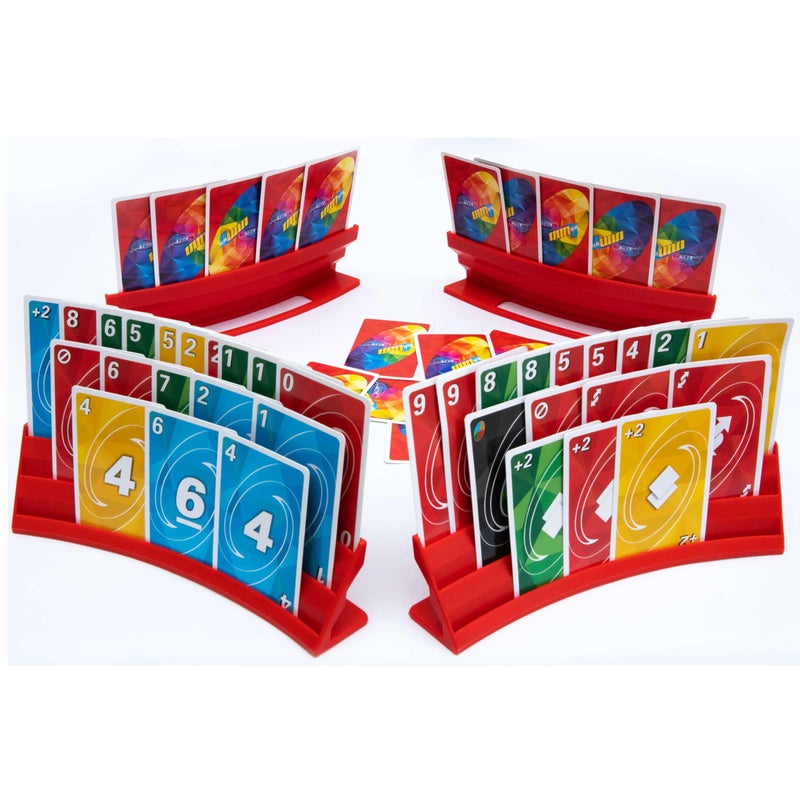 BORICO Card Holders for Playing Cards 4 Pack Playing Card Holder for Kids and AdultsStackable Storage Game Card Tray for Arthritis Patients with a Travel Pouch Red - Image 3