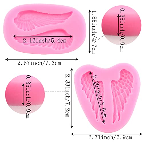 Mujiang Angel Wings Fondant Silicone Molds For Cake Decorating Chocolate Candy Resin Clay Set Of 4 - Image 3