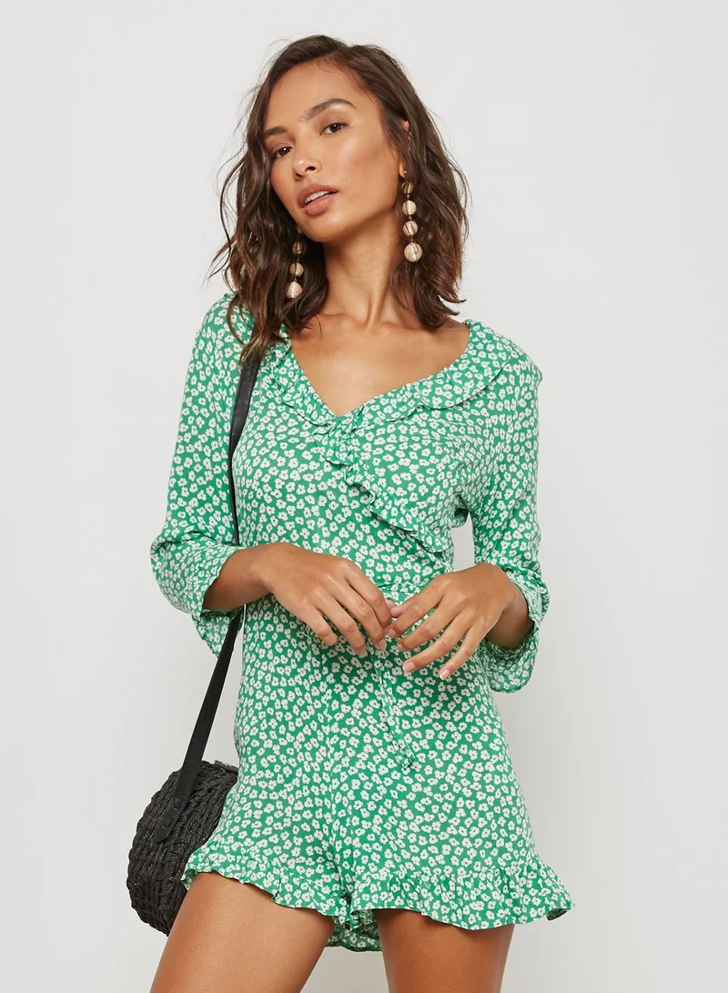 Topshop Petite Floral Print  Playsuit