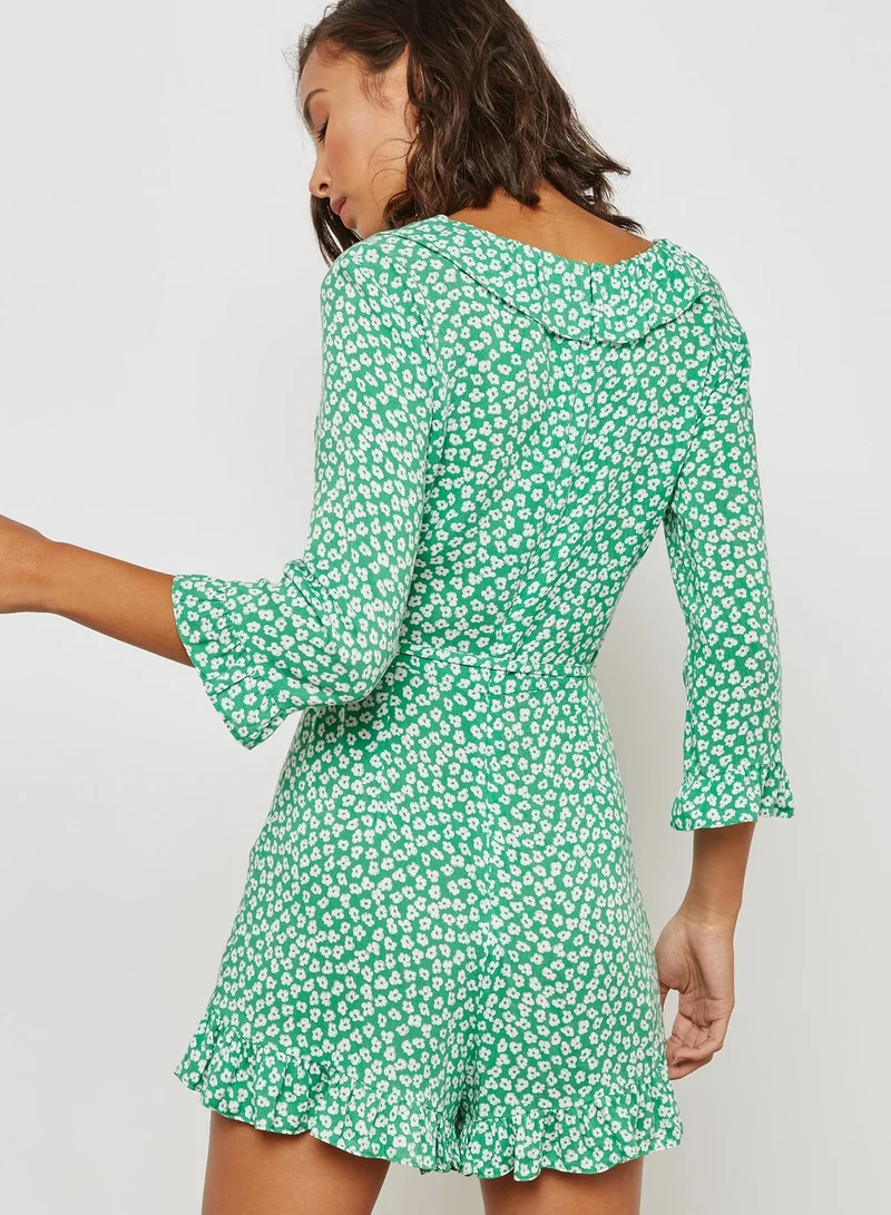 Topshop Petite Floral Print  Playsuit