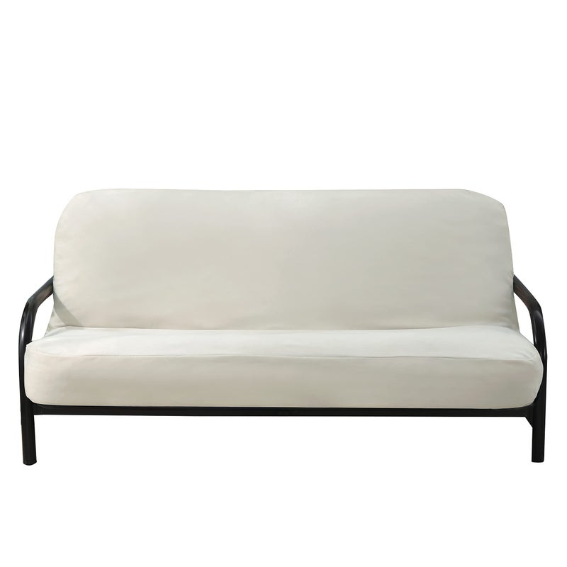 OctoRose Full Size 54x75x8 inch 3 Side Zipper Classic Soft Micro Suede Futon Cover Sofa Daybed Mattress Slipcover Khaki Full Size
