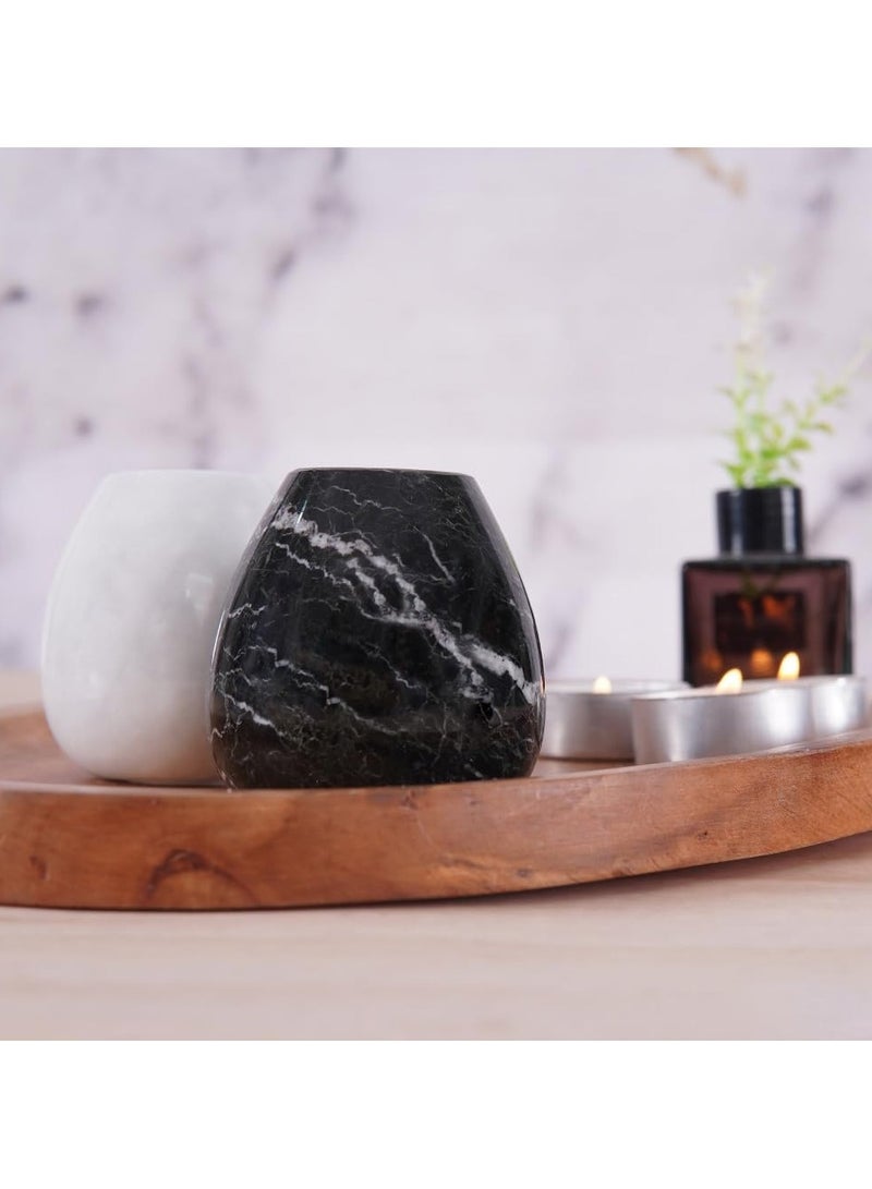 RADICALn Marble Salt and Pepper Egg Shape Shakers Set of 2 Black & White 2.3" Spice Containers - Farmhouse-Style Salt & Pepper Set - Kitchen Condiment Bottle  - Image 4