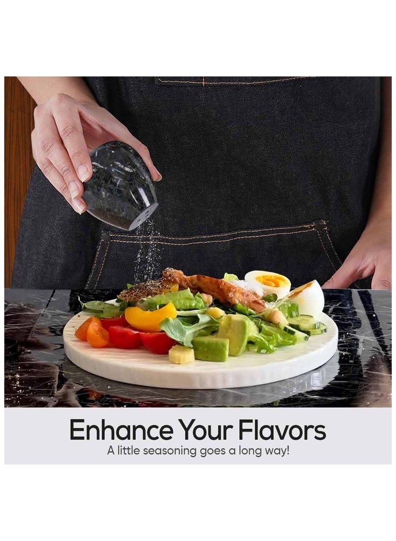 RADICALn Marble Salt and Pepper Egg Shape Shakers Set of 2 Black & White 2.3" Spice Containers - Farmhouse-Style Salt & Pepper Set - Kitchen Condiment Bottle  - Image 2