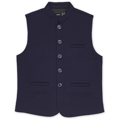 CAVIO Boys Navy Solid Nehru Jacket - Image 1