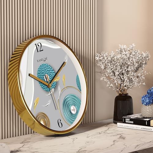 Random Plastic 12 Inch Silent Sweep Wall Clock | Stylish Round Decorative Wall Clock for Bedroom, Living Room, Kitchen, and Office | Modern Fancy Analog Clock Design for Home Decor,Multicolour - Image 2