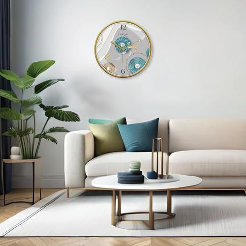 Random Plastic 12 Inch Silent Sweep Wall Clock | Stylish Round Decorative Wall Clock for Bedroom, Living Room, Kitchen, and Office | Modern Fancy Analog Clock Design for Home Decor,Multicolour - Image 3