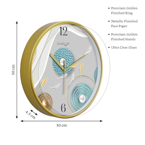 Random Plastic 12 Inch Silent Sweep Wall Clock | Stylish Round Decorative Wall Clock for Bedroom, Living Room, Kitchen, and Office | Modern Fancy Analog Clock Design for Home Decor,Multicolour - Image 4