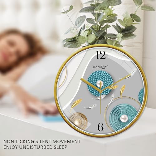 Random Plastic 12 Inch Silent Sweep Wall Clock | Stylish Round Decorative Wall Clock for Bedroom, Living Room, Kitchen, and Office | Modern Fancy Analog Clock Design for Home Decor,Multicolour - Image 5