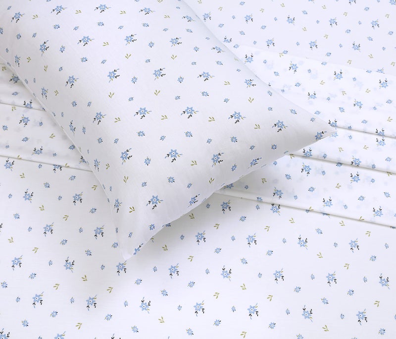 RUVANTI 100% Cotton Sheets â€“ Queen Size Percale Bedding, Cooling & Breathable Floral Design, Durable with a Crisp, Soft & Comfortable Feel, 16" Deep Pocket, 4-Piece Set, Phulkari - Image 4
