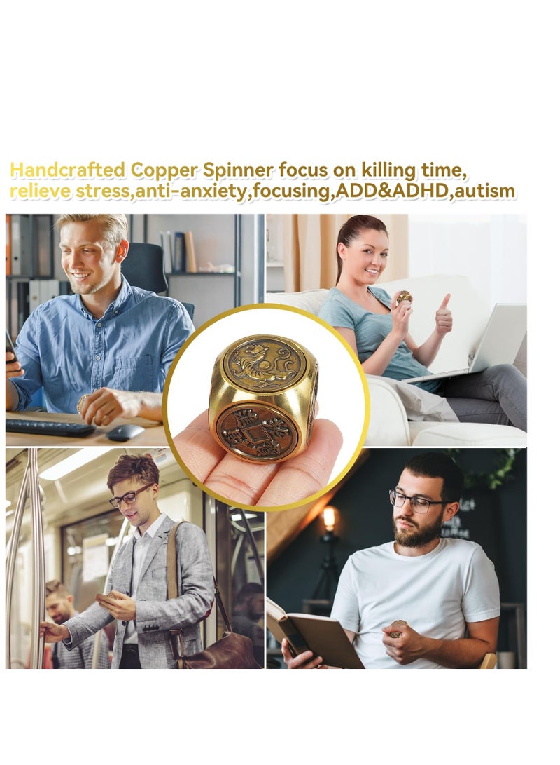 Handheld Metal Fidget Toy for Adults, Stress and Anxiety Relief Fidget Toy，Anti-Anxiety Finger Sensory Toys,Fidget Toy for Adult ADHD Autism-Hexahedral Spinning（Small） - Image 5