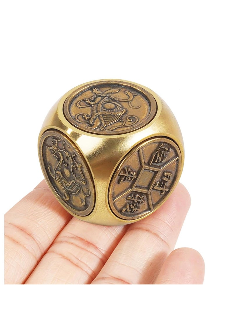 Handheld Metal Fidget Toy for Adults, Stress and Anxiety Relief Fidget Toy，Anti-Anxiety Finger Sensory Toys,Fidget Toy for Adult ADHD Autism-Hexahedral Spinning（Small） - Image 1