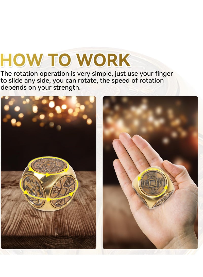 Handheld Metal Fidget Toy for Adults, Stress and Anxiety Relief Fidget Toy，Anti-Anxiety Finger Sensory Toys,Fidget Toy for Adult ADHD Autism-Hexahedral Spinning（Small） - Image 3