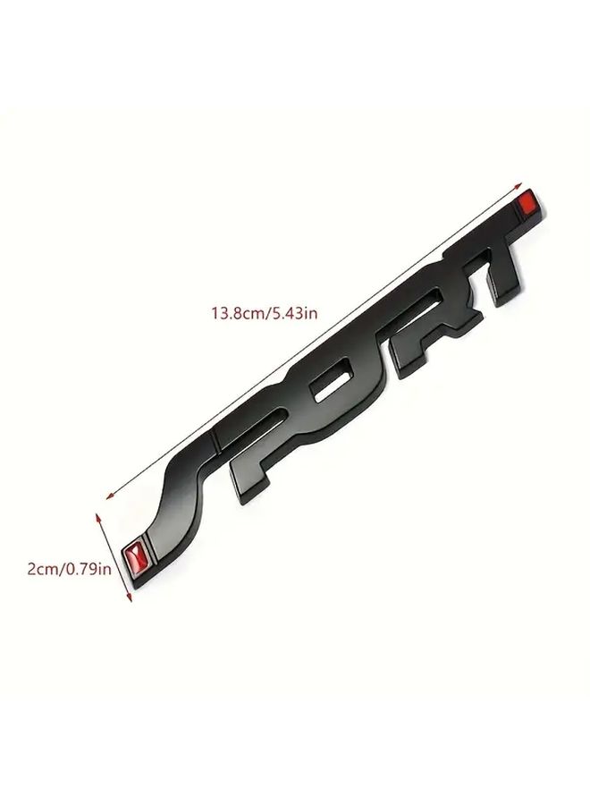 Red 3D Metal Car Sticker Waterproof Durable Trunk Mudguard Decal - Image 2