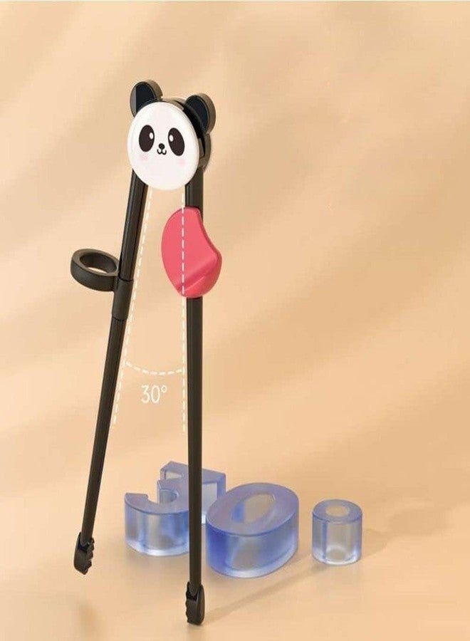 aoukoslt Black Panda Cartoon Animal Chopsticks Practice Helper, Practice Reusable Eating Training Tools, Cute Tableware Learn Tools Kitchen Utensils and Gadgets, Chopsticks - Image 5