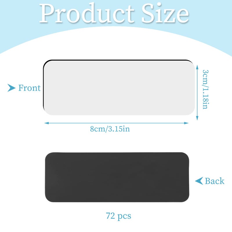 Prudiut 72 Pcs Dry Erase Magnetic Labels, 3.2x1.2 White Magnets Name Tags Label Stickers for Whiteboard, Refrigerator, Locker Classroom Office Home - Image 2