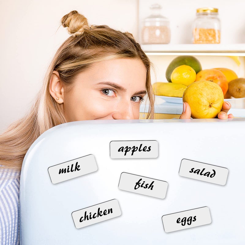 Prudiut 72 Pcs Dry Erase Magnetic Labels, 3.2x1.2 White Magnets Name Tags Label Stickers for Whiteboard, Refrigerator, Locker Classroom Office Home - Image 5