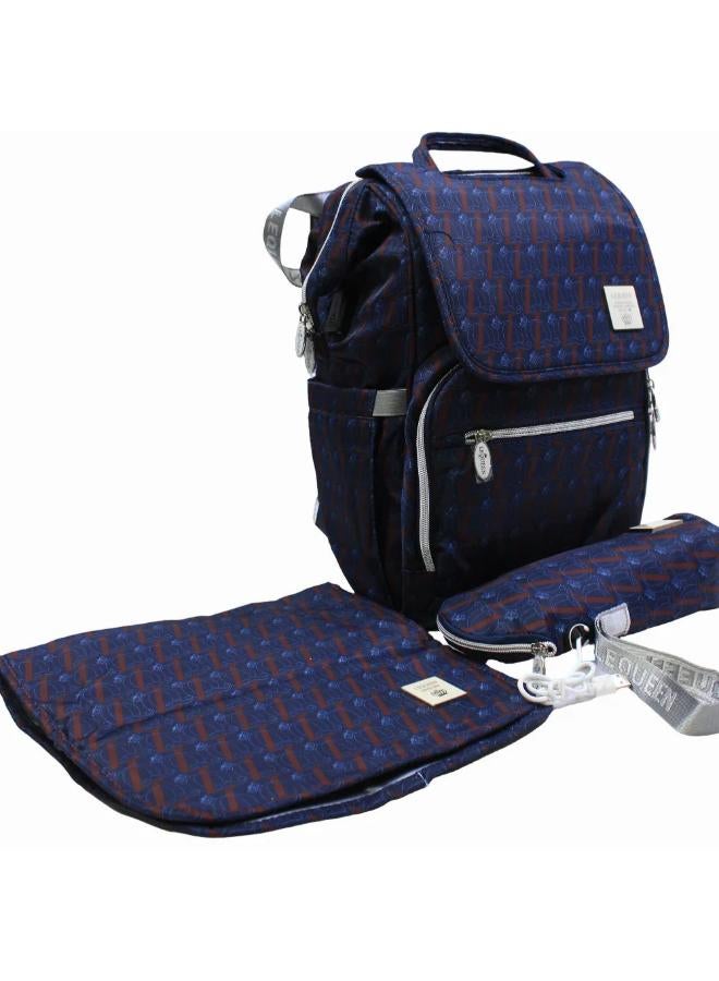 LeQueen Diamond 8th Special Edition Soft Waterproof Diaper Bag - Blue - Image 2