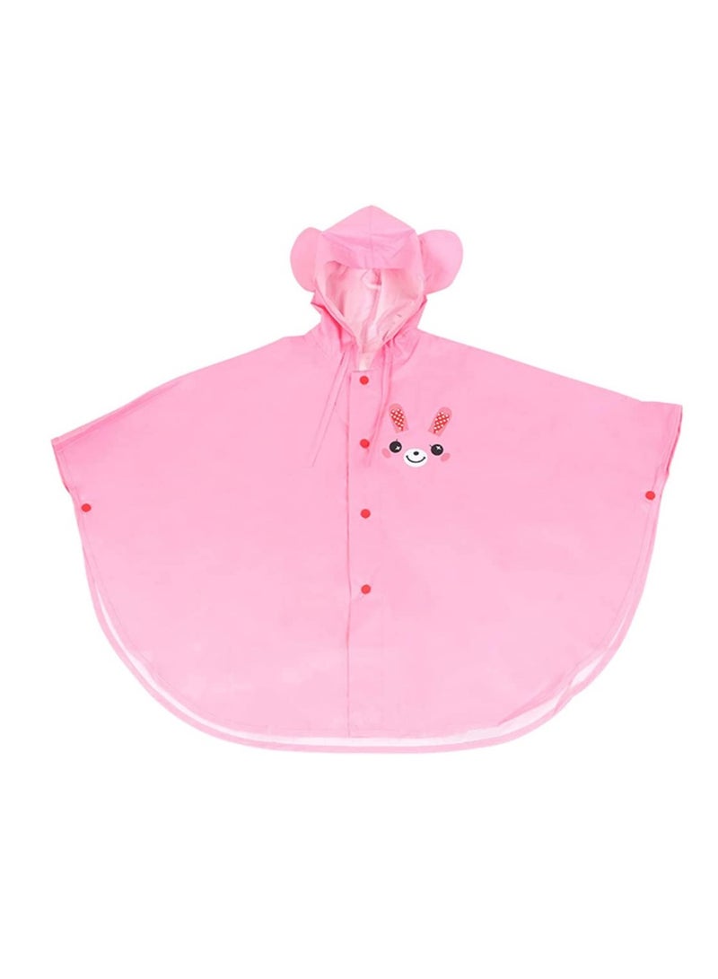 SOLARAE Kids Rain Poncho Hooded Boy Girl Cartoon Raincoat - Image 1