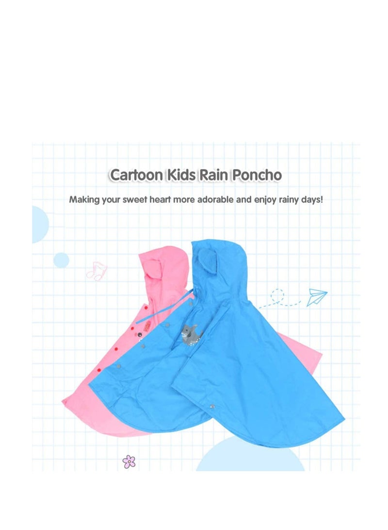 SOLARAE Kids Rain Poncho Hooded Boy Girl Cartoon Raincoat - Image 5