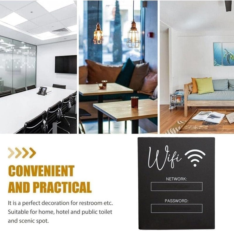 Wifi Password Sign, Elegant Acrylic Table Wifi Sign Board for Guest Use, Free Network Wifi Notice Decor, No Base - Image 3