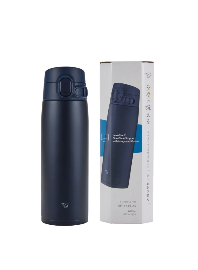 Zojirushi Zojirushi One Touch Stainless Insulated Steel Vacuum Bottle , 0.60 L- Navy