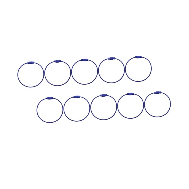 Dark Blue DIY Key Chain Rings 10 Pieces Iron Material Lightweight Easy Installation - Image 2