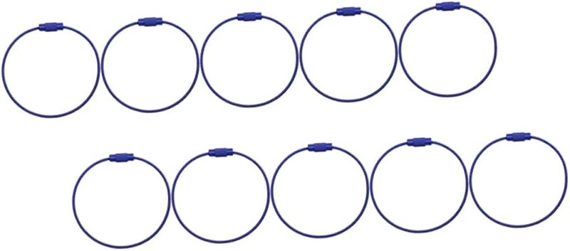 Dark Blue DIY Key Chain Rings 10 Pieces Iron Material Lightweight Easy Installation - Image 1