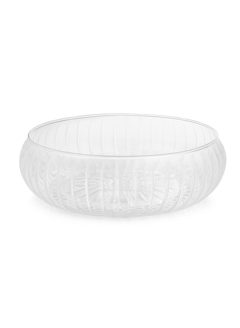 Fruit Bowl, Handmade Large Size Glass Salad Fruit Cookie Pasta Presentation Bowl Transparent 23cm - Large Decorative Fruit Tray for Table Countertop  - Image 1