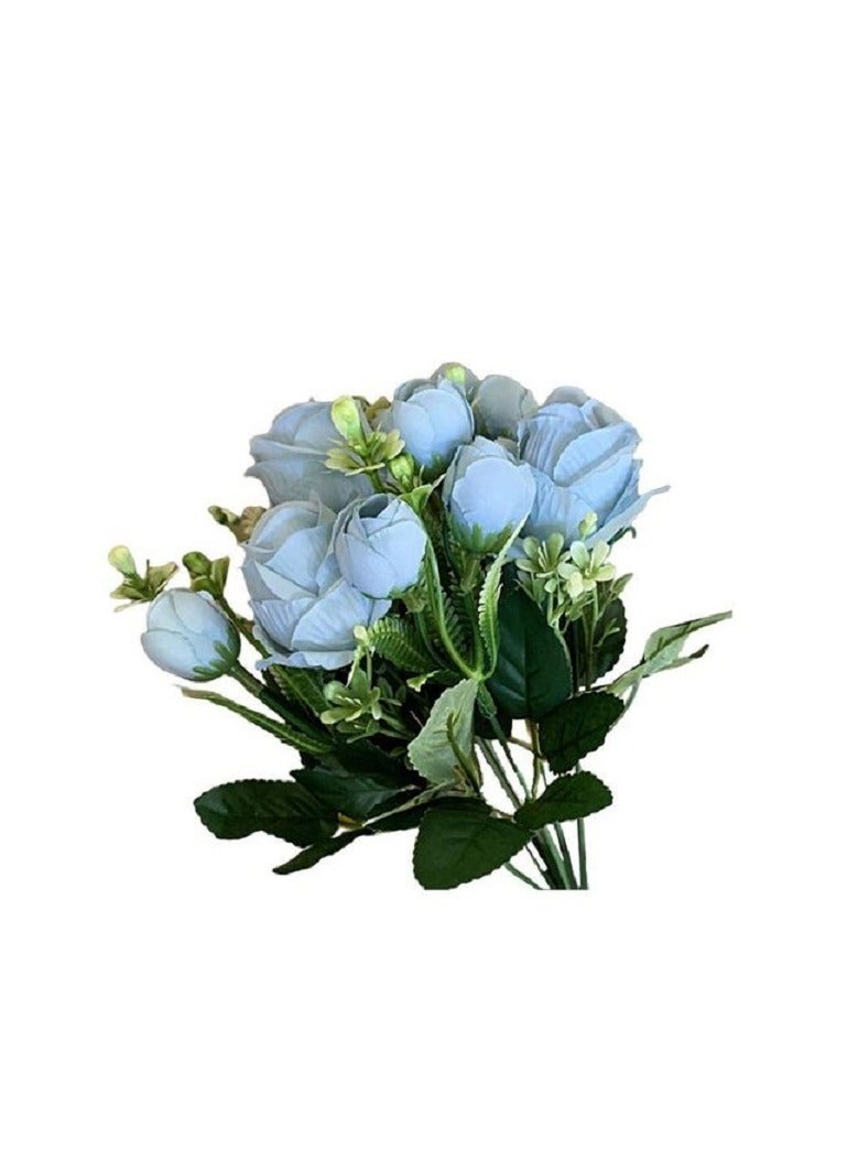 A bouquet of artificial roses sky blue for decoration and decorating vases - Image 1