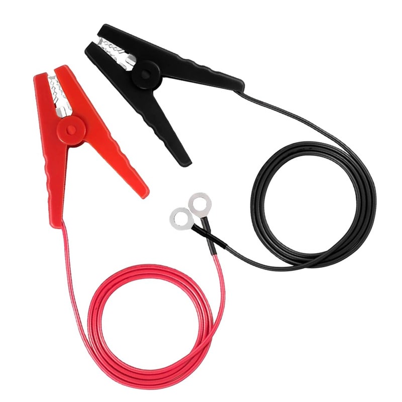 ملحقات شاحن السياج الشمسي 2 قطعة أسلاك توصيل السياج الكهربائي الأحمر والأسود مشابك الأسلاك - Image 1