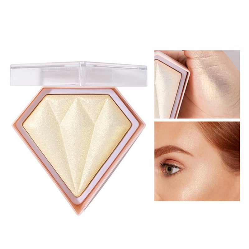 AKARY Face Glitter Blush Pink Shimmer Highlighter Blusher Powder Makeup Cosmetics Facial Contour Corrector Shine Rouge (#02 Quicksand Gold) - Image 1